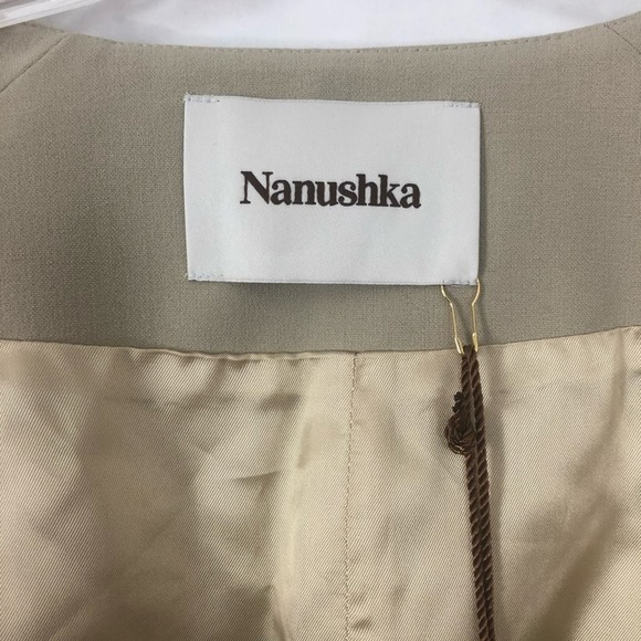 NWT Nanushka Harini Sculpted Sleeve Top‎ Stone Size XL - Picture 5 of 10